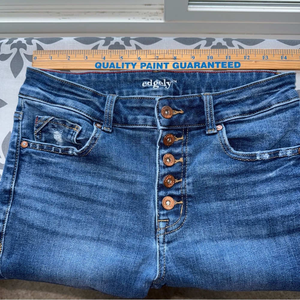 Maurices edgely High Rise super skinny Button-Fly Blue Jeans 8 short - Picture 4 of 9